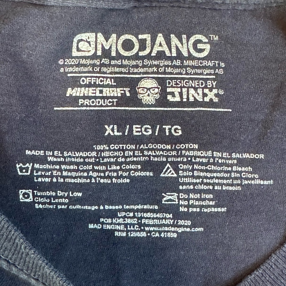 Minecraft Graphic T-Shirt – Kids XL (2020 Mojang / JINX) - Picture 8 of 10